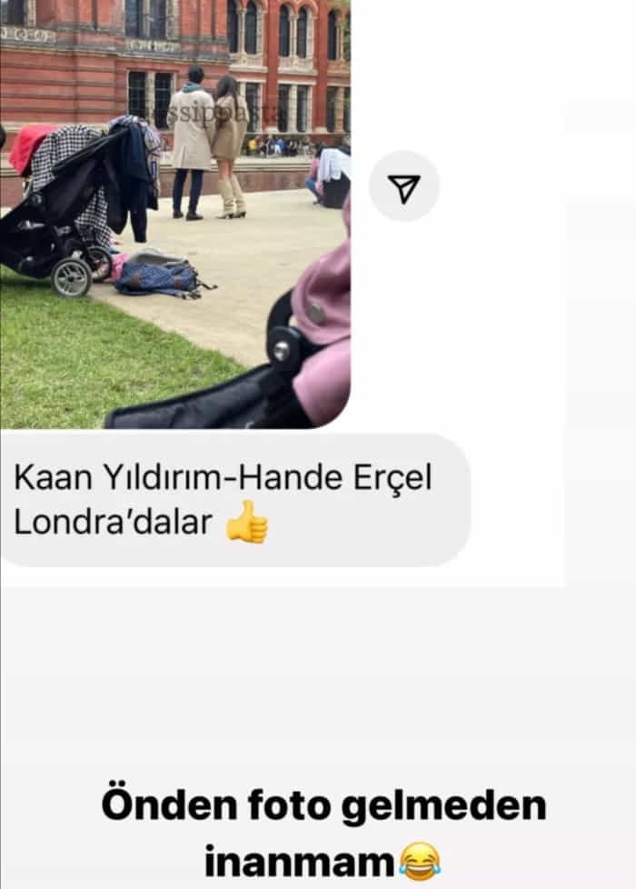 Hande Erçel and Kaan Yıldırım were spotted in London Instagram Post